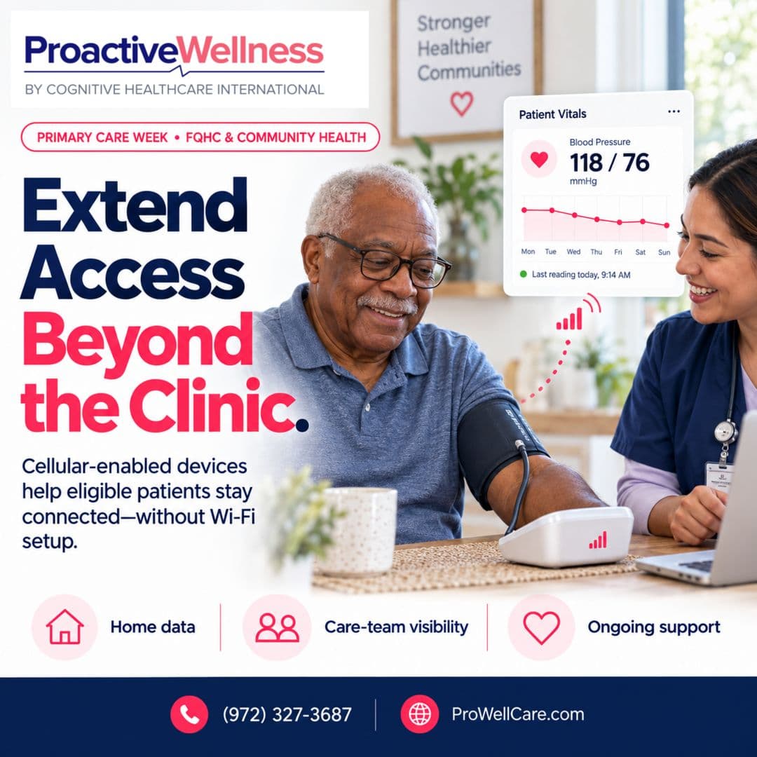 ProactiveWellness social graphic: Keeping communities connected to care