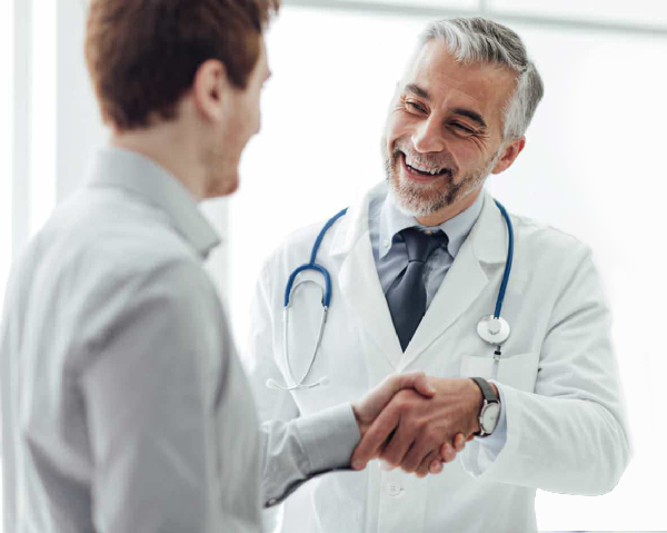 Doctor and Patient exchanging greetings